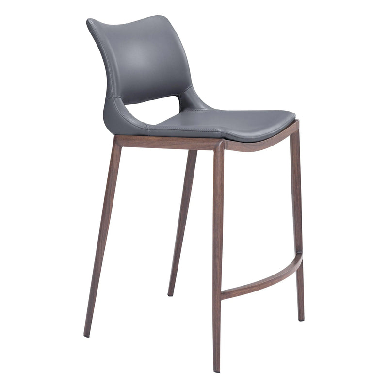 Ace Counter Chair (Set of 2) Dark Gray & Walnut Counter Stools LOOMLAN By Zuo Modern