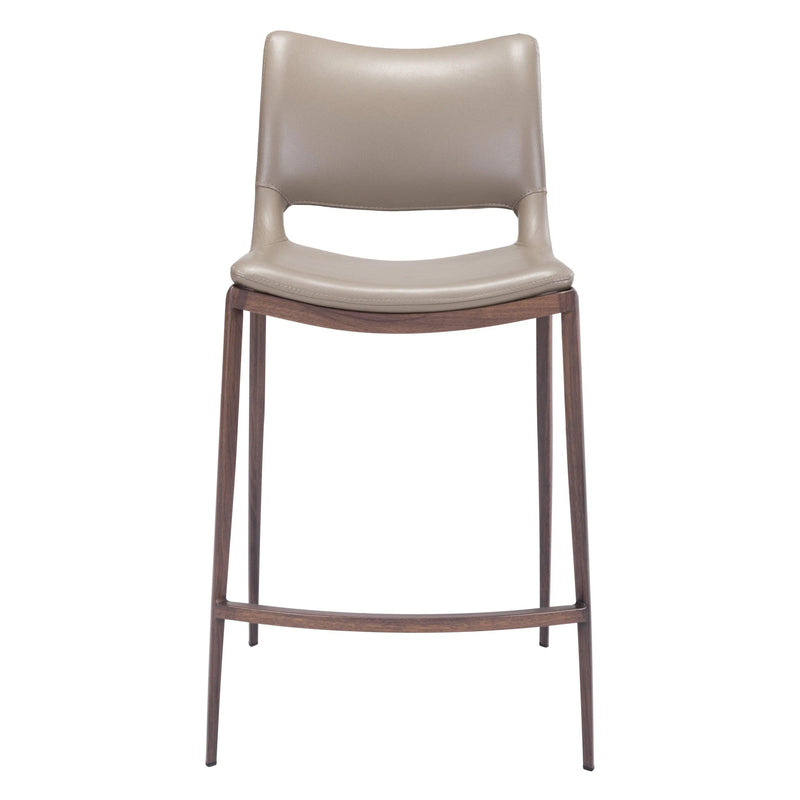 Ace Counter Chair (Set of 2) Gray & Walnut Counter Stools LOOMLAN By Zuo Modern