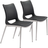 Ace Leather Upholstered Armless Dining Chair (Set Of 2)