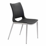 Ace Leather Upholstered Armless Dining Chair (Set Of 2)