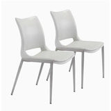 Ace Leather Upholstered Armless Dining Chair (Set Of 2)