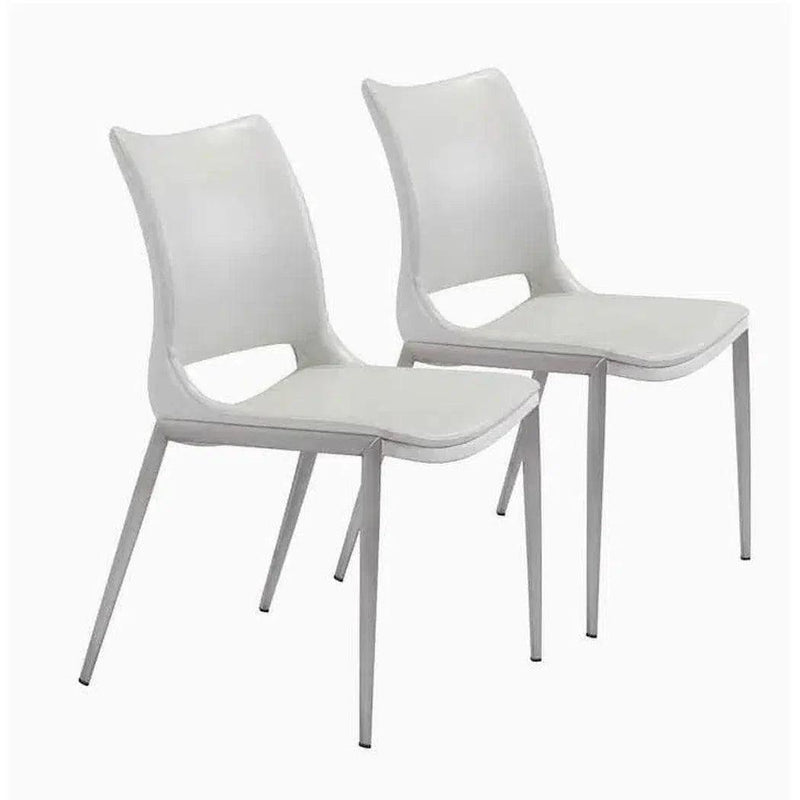 Ace Leather Upholstered Armless Dining Chair (Set Of 2)