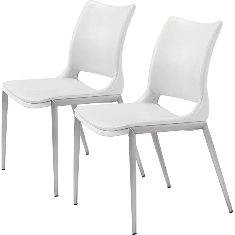 Ace Leather Upholstered Armless Dining Chair (Set Of 2)