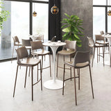 Ace Light Pink & Silver Bar Chair (Set of 2) Bar Stools LOOMLAN By Zuo Modern