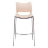 Ace Light Pink & Silver Bar Chair (Set of 2) Bar Stools LOOMLAN By Zuo Modern