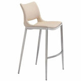 Ace Light Pink & Silver Bar Chair (Set of 2) Bar Stools LOOMLAN By Zuo Modern