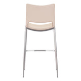 Ace Light Pink & Silver Bar Chair (Set of 2) Bar Stools LOOMLAN By Zuo Modern