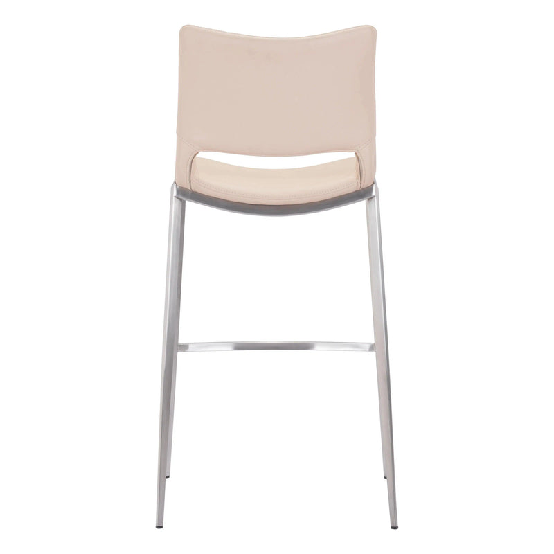 Ace Light Pink & Silver Bar Chair (Set of 2) Bar Stools LOOMLAN By Zuo Modern