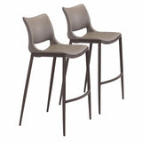 Ace Walnut Bar Chair (Set of 2) Bar Stools LOOMLAN By Zuo Modern