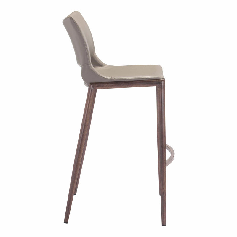 Ace Walnut Bar Chair (Set of 2) Bar Stools LOOMLAN By Zuo Modern