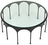 Achille Black Steel and Glass Round Coffee Table Coffee Tables LOOMLAN By Noir