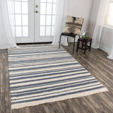 Acum Stripe Blue Area Rugs For Living Room Area Rugs LOOMLAN By LOOMLAN