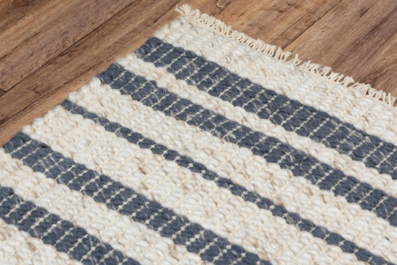 Acum Stripe Blue Area Rugs For Living Room Area Rugs LOOMLAN By LOOMLAN