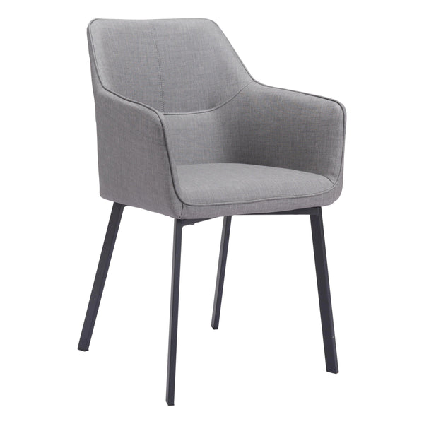 Adage Gray Dining Chair with Steel Frame Dining Chairs LOOMLAN By Zuo Modern