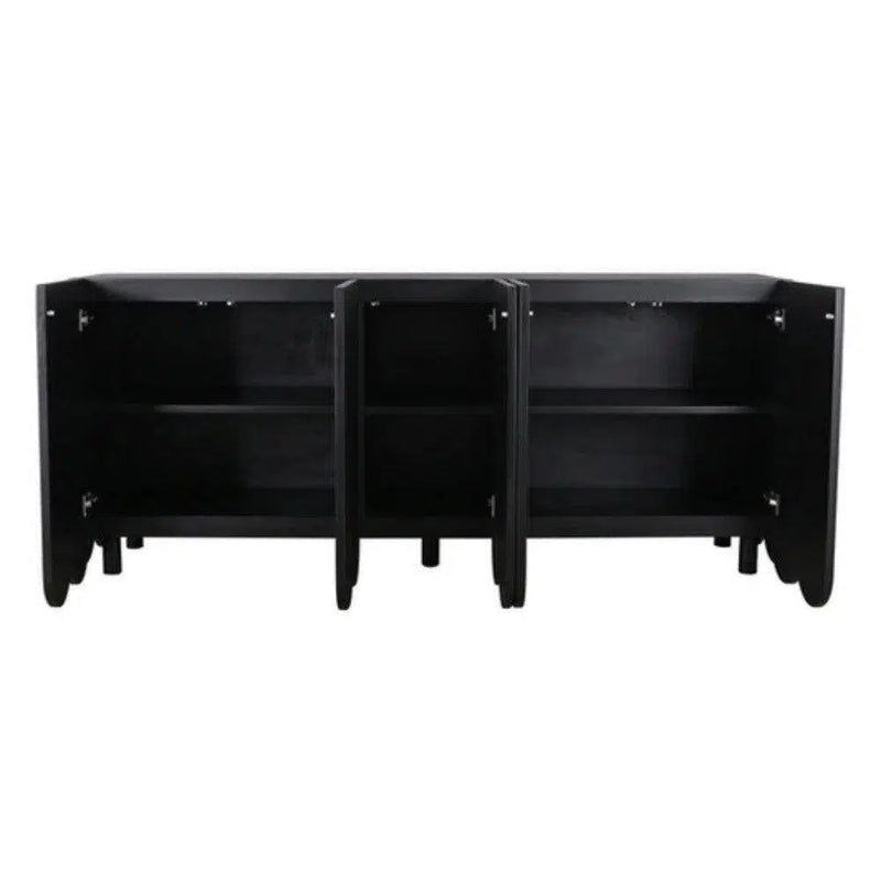 Adelia Black Sideboard Solid Wood Hand Carved Sideboards LOOMLAN By Artesia