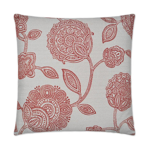 Adeline Red Throw Pillow With Insert Throw Pillows LOOMLAN By D.V. Kap