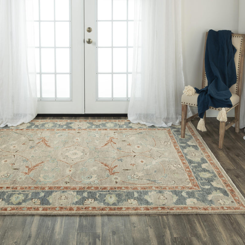 Aden Floral Light Blue Large Area Rugs For Living Room Area Rugs LOOMLAN By LOOMLAN