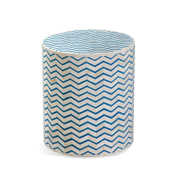 Aden MDF and Resin Blue Accent Table Side Tables LOOMLAN By Bassett Mirror