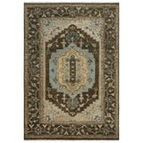 Ados Medallion Dark Brown Large Area Rugs For Living Room Area Rugs LOOMLAN By LOOMLAN