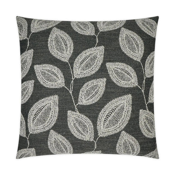Adril Floral Grey Large Throw Pillow With Insert Throw Pillows LOOMLAN By D.V. Kap