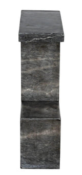 Aero Grey Marble Accent Side Table, B Side Tables LOOMLAN By Noir