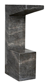 Aero Grey Marble Accent Side Table, B Side Tables LOOMLAN By Noir