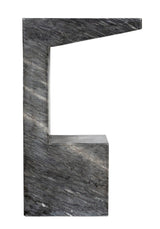 Aero Grey Marble Accent Side Table, B Side Tables LOOMLAN By Noir