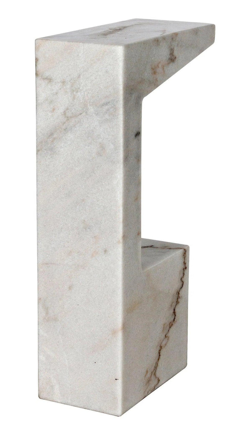 Aero Marble Rectangle Side Table Side Tables LOOMLAN By Noir