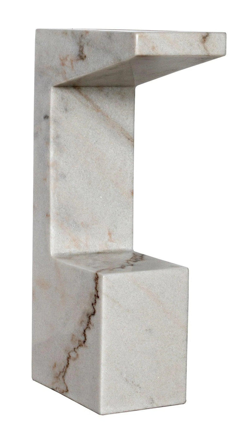 Aero Marble Rectangle Side Table Side Tables LOOMLAN By Noir