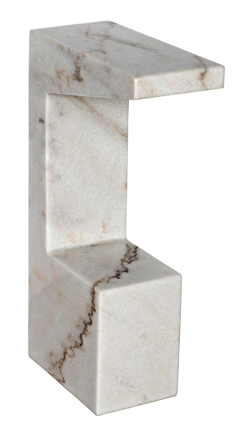 Aero Marble Rectangle Side Table Side Tables LOOMLAN By Noir