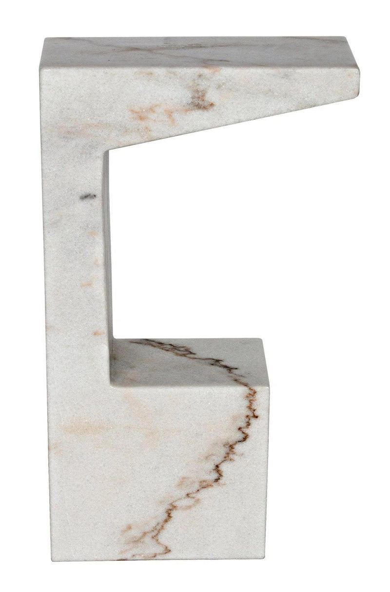 Aero Marble Rectangle Side Table Side Tables LOOMLAN By Noir