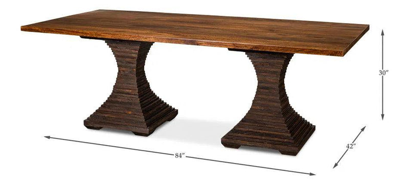 Aesthetic Rectangular Pedestal Dining Table Dining Tables LOOMLAN By Sarreid