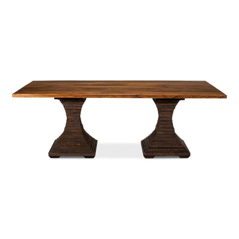 Aesthetic Rectangular Pedestal Dining Table Dining Tables LOOMLAN By Sarreid