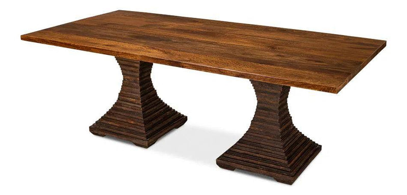 Aesthetic Rectangular Pedestal Dining Table Dining Tables LOOMLAN By Sarreid