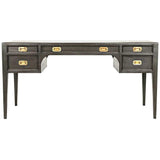 Africa Desk Mahogany Wood Desk With Drawers Home Office Desks LOOMLAN By Noir