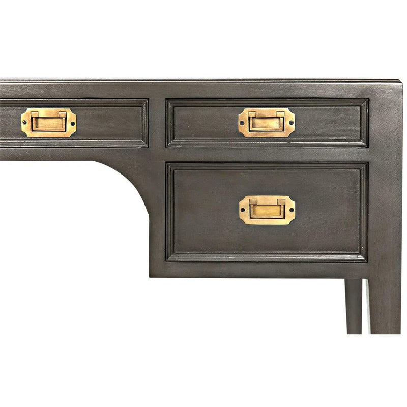 Africa Desk Mahogany Wood Desk With Drawers Home Office Desks LOOMLAN By Noir