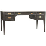 Africa Desk Mahogany Wood Desk With Drawers Home Office Desks LOOMLAN By Noir