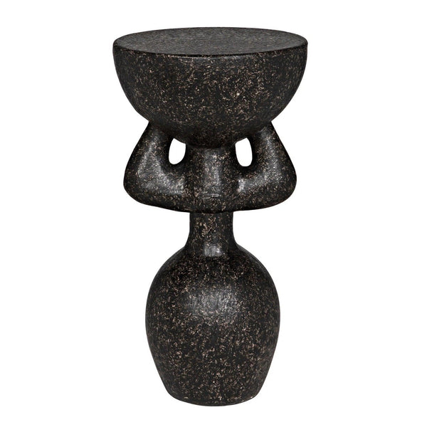 African Side Table Black Cement Accent Table Side Tables LOOMLAN By Noir