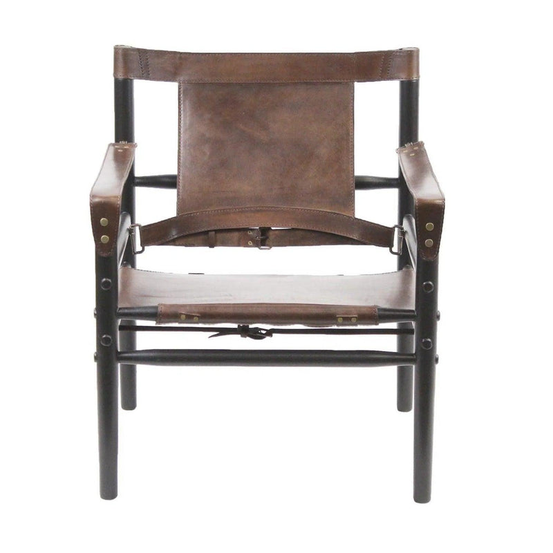 African Tobacco Leather Accent Chair Karly Accent Chairs LOOMLAN By Peninsula Home