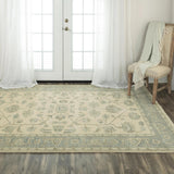 Afta Border Pastel Teal Large Area Rugs For Living Room Area Rugs LOOMLAN By LOOMLAN