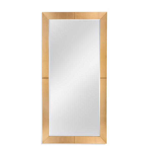 Agatha Leaner Pine Wood Gold Vertical Mirror Floor Mirrors LOOMLAN By Bassett Mirror