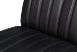 Agave Leather Black Armless Slipper Chair Club Chairs LOOMLAN By Sarreid