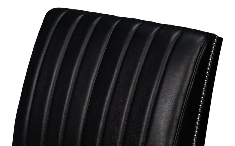 Agave Leather Black Armless Slipper Chair Club Chairs LOOMLAN By Sarreid