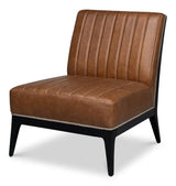 Agave Slipper Accent Chair In Distilled Leather Accent Chairs LOOMLAN By Sarreid