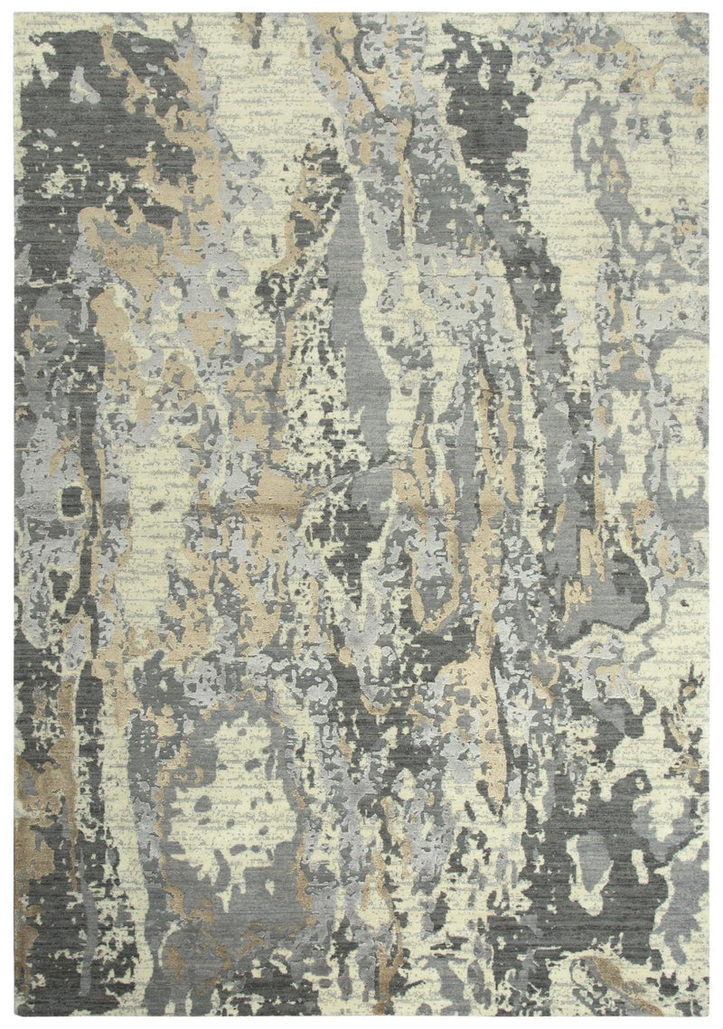 Agra Abstract Beige Large Area Rugs For Living Room Area Rugs LOOMLAN By LOOMLAN