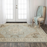 Aili Border Gray Large Area Rugs For Living Room Area Rugs LOOMLAN By LOOMLAN