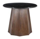 Aipe Accent Table Black & Brown with Marble Finish Side Tables LOOMLAN By Zuo Modern