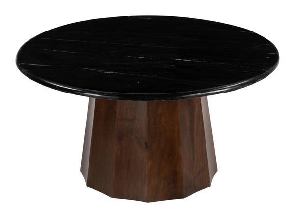 Aipe Coffee Table Black & Brown with Marble Finish Coffee Tables LOOMLAN By Zuo Modern