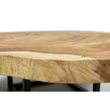 Akara Natural Solid Chamcha Wooden Geometric Coffee Table Coffee Tables LOOMLAN By Urbia