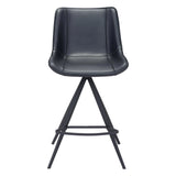 Aki Counter Chair (Set of 2) Black Counter Stools LOOMLAN By Zuo Modern